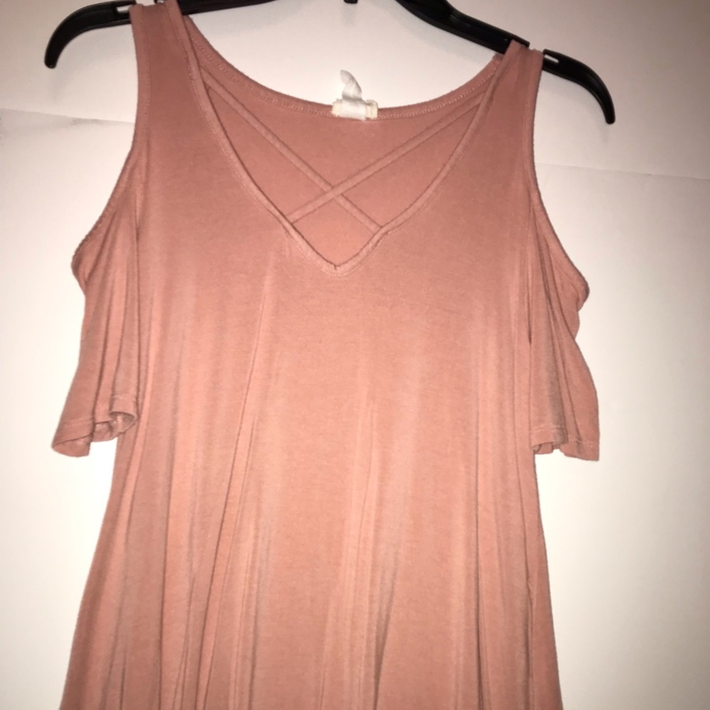 Pink Top with Shoulder Cut Outs